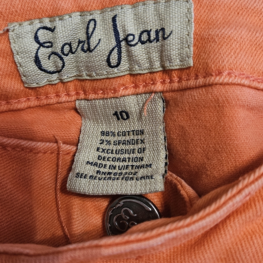 Earl Jeans Women's Straight Leg Orange Jeans - Picture 2 of 2
